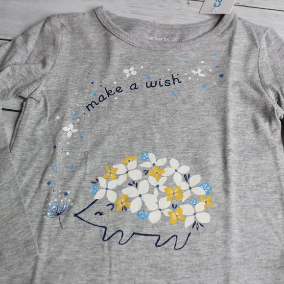 Carter's Toddler Girl's Size 3T Knit Denim Jean Blue Leggings Hedgehog - Picture 3 of 9